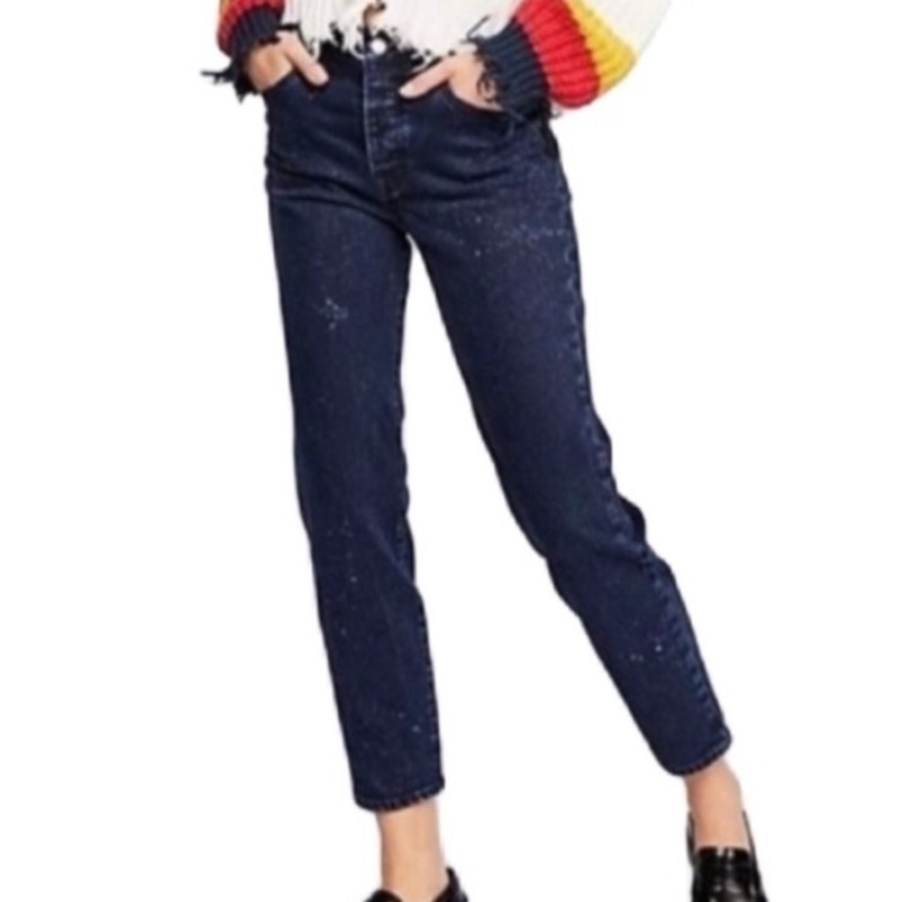 Levi’s Wedgie Premium Intergalactic Dark Wash Denim Button Zip Size 32